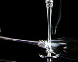 Set of 2 Simple Silver Wedding Crystal Champagne Flutes