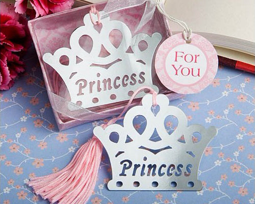 Princess Crown Pink Wedding Favors Bookmark