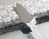 Sparkling Love Double Butterfly Wedding Cake Knife and Server Set